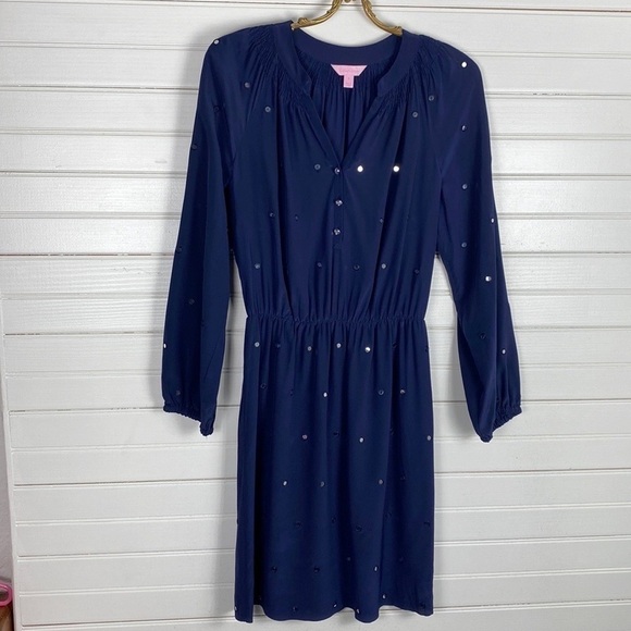Lily Pulitzer Turner Navy Blue Dress Size Small - Picture 1 of 5
